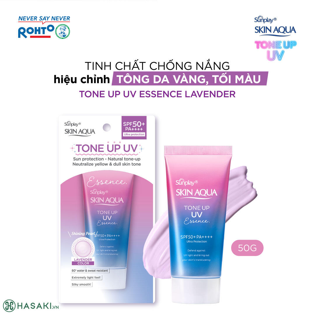 Tinh Chất Chống Nắng Sunplay Hiệu Chỉnh Sắc Da 50g (Tím) Skin Aqua Tone Up UV Essence Lavender SPF50+/PA++++